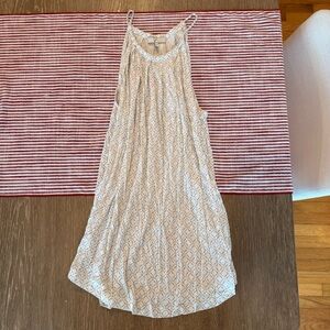 Joie halter cream/ off white tank with blue geometric print